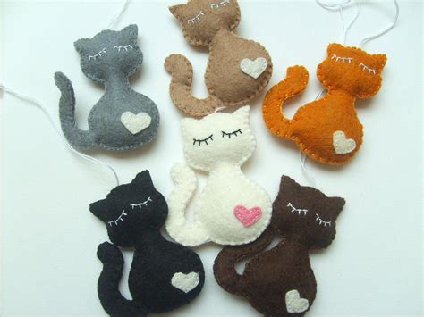 felt cat ornament pattern|felted wool cat ornaments.